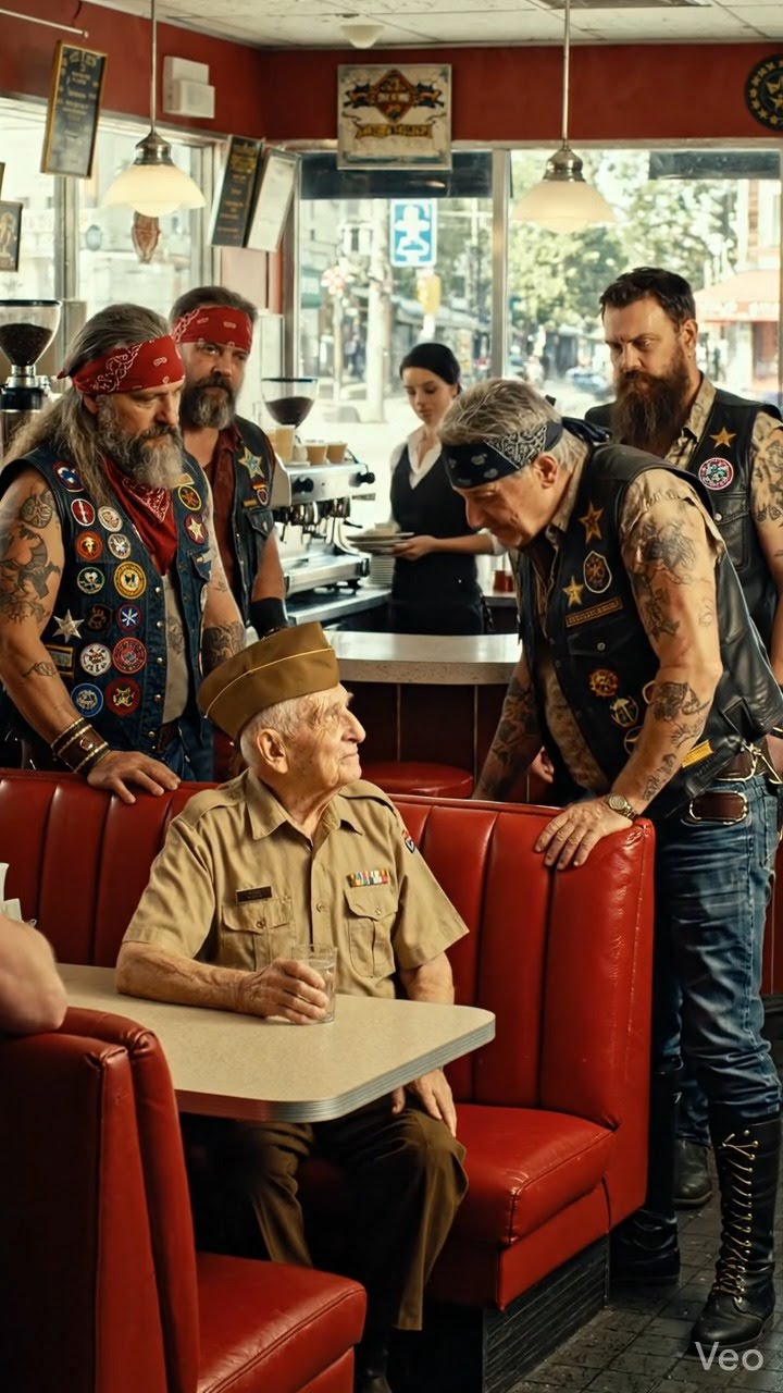 Egy 85 éves veterán egyedül ült egy kisvárosi étteremben, csupán egy pohár vízzel a kezében, és arra kényszerítette magát, hogy egy csapat motorostól mindössze egy dollárt kérjen – nem sejtve, hogy válaszuk felfedi otthonában rejlő titkot, és örökre megváltoztatja utolsó éveit.